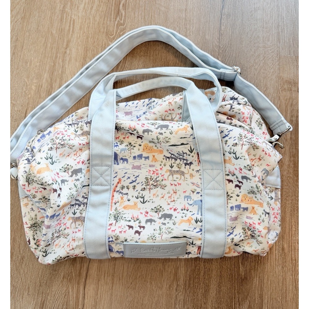 Sweet Honey duffle dance weekend travel bag Blue White Animals Carry On